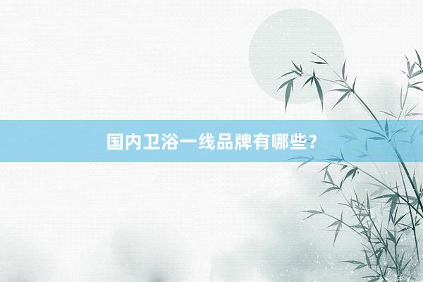 国内卫浴一线品牌有哪些？